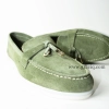 Зелени обувки тип мокасини от естествен велур