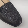 Екстравагантни обувки с камъчета от естествена сива кожа