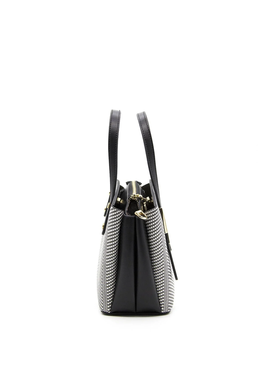 Кокетна чанта в цвят черен -пепит SILVER&POLO