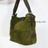 Дамска чанта тип торба в зелен цвят