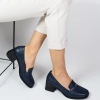 Дамски офис обувки от синя естествена кожа