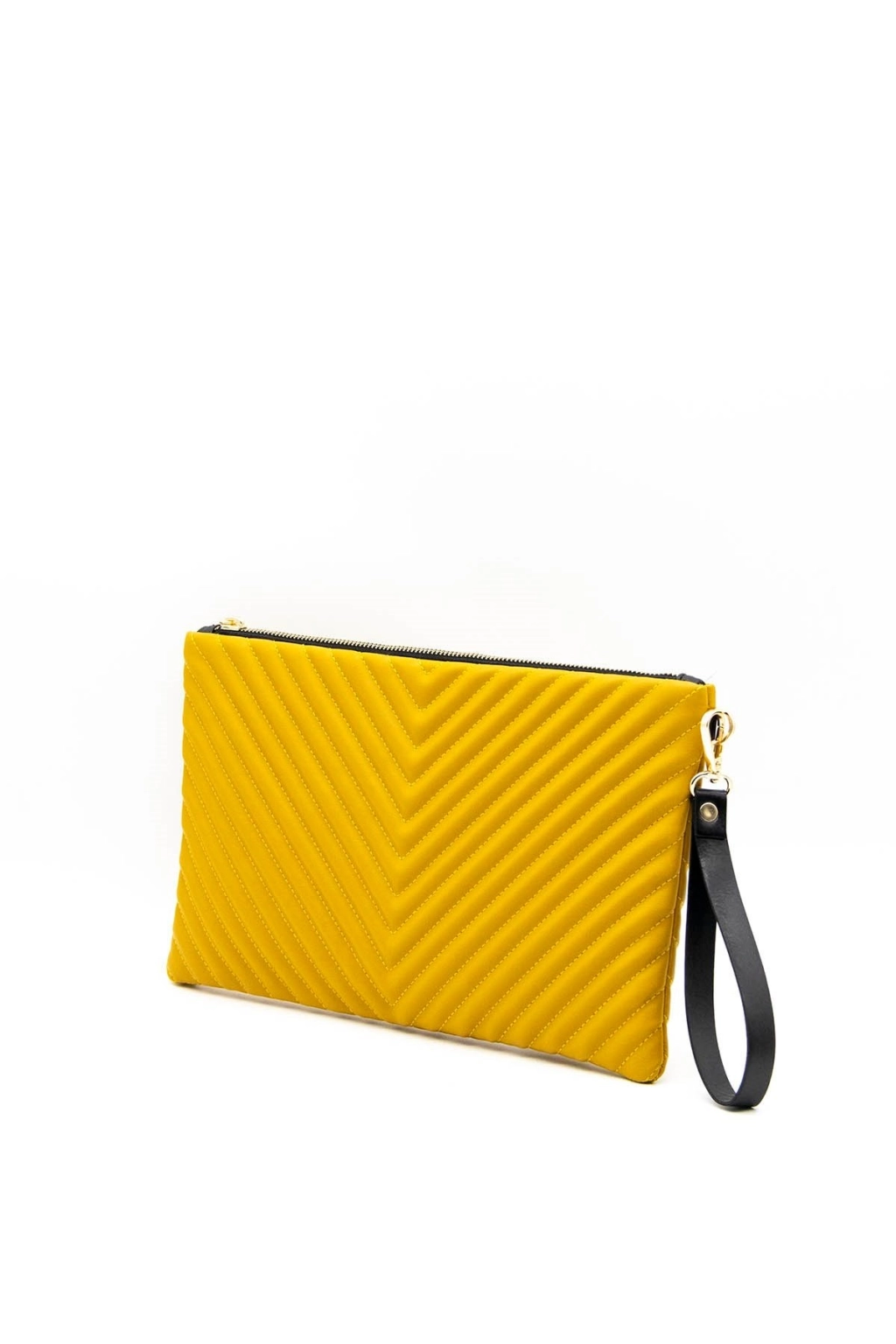 Дамска чанта тип плик в цвят горчица SILVER&POLO