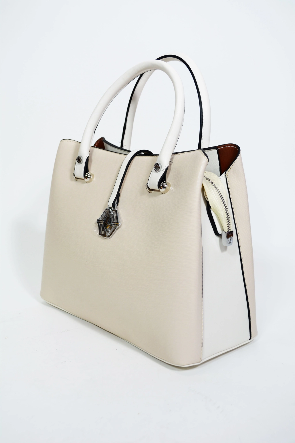 Дамска чанта SILVER&POLO от еко кожа в бежов цвят