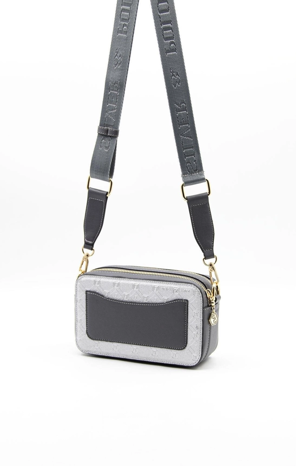 Малка чанта за през рамо в сиво-сребро SILVER&POLO