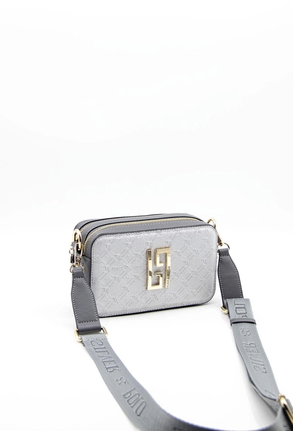 Малка чанта за през рамо в сиво-сребро SILVER&POLO