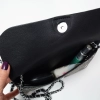 Официална чанта клъч в черен цвят с черни камъчета