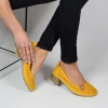 Дамски жълти пролетно летни обувки на нисък ток