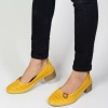 Дамски жълти пролетно летни обувки на нисък ток