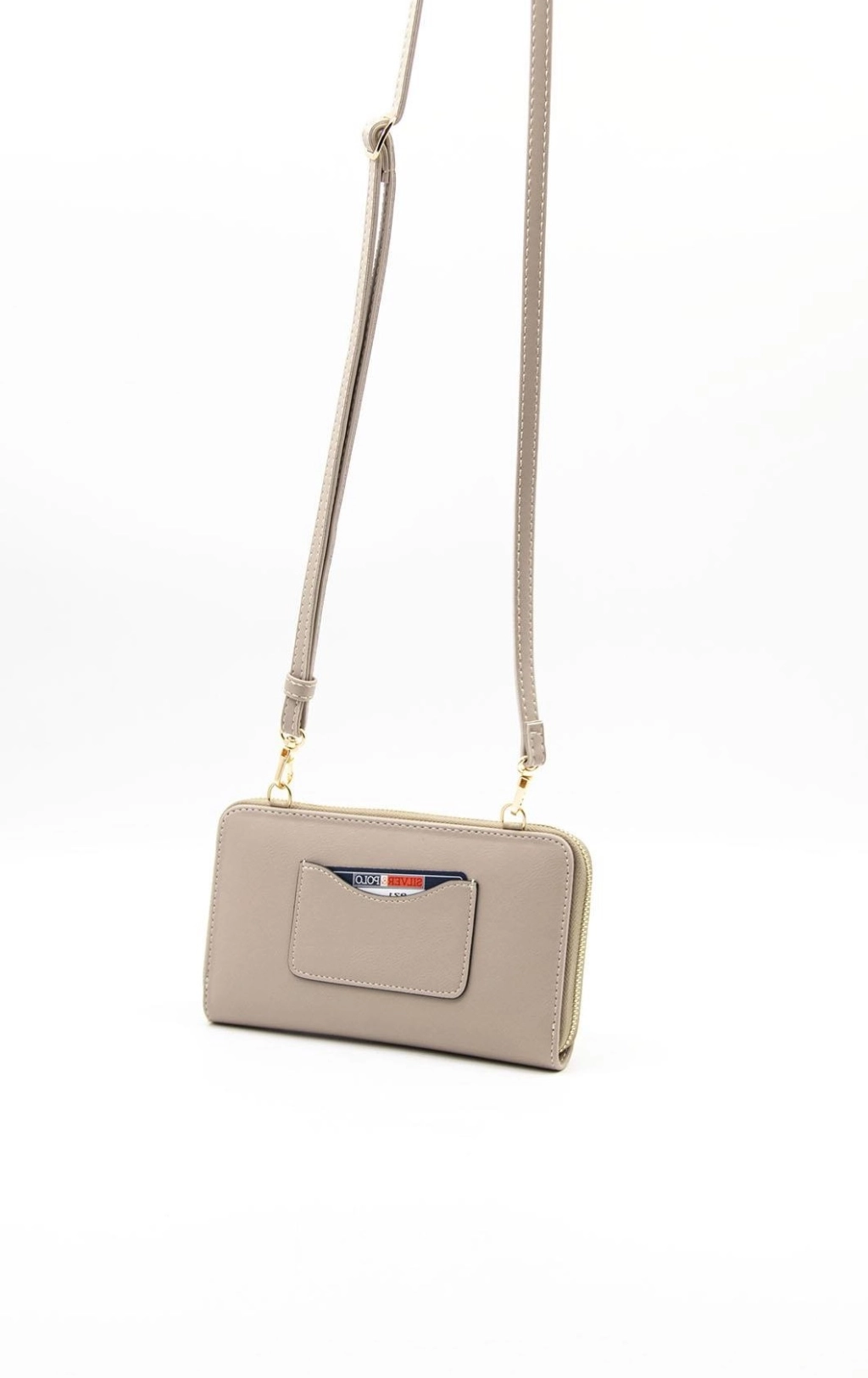 Чанта тип портмоне с дълга дръжка в бежов цвят SIlver&Polo