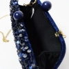 Малка чанта клъч от пайети в син цвят