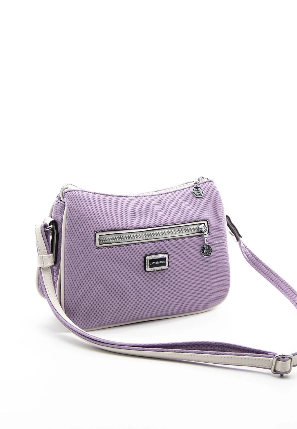 Дамска чанта в лилава еко кожа за през рамо SIlver&Polo