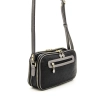 Правоъгълна дамска чанта в цвят черно с платин на SILVER&POLO