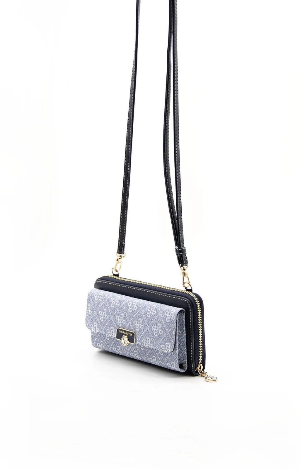 Чанта тип портмоне с дълга дръжка в син цвят SIlver&Polo