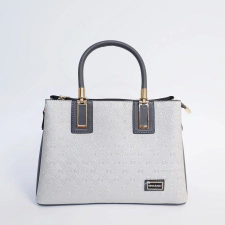 Стилна дамска чанта в сребърен цвят SIlver&Polo
